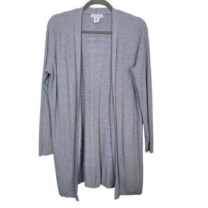 Cupcakes And Cashmere Open Front Long Line Cardigan Sweater Gray Women's Medium